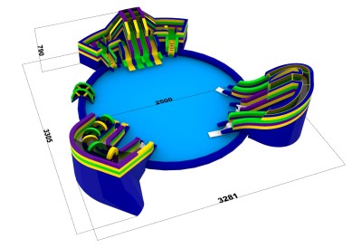 Надувной аквапарк &quot;Яркий&quot; 33*33*7,9 м