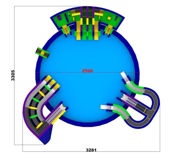 Надувной аквапарк "Яркий" 33*33*7,9 м