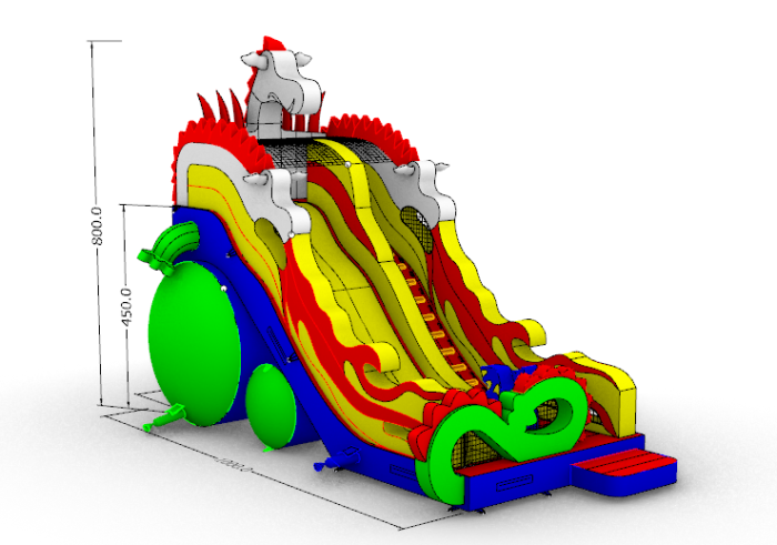 Надувная горка "Змей Горыныч" 10*5*8 м