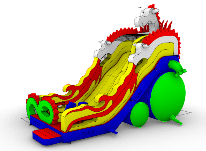 Надувная горка "Змей Горыныч" 10*5*8 м