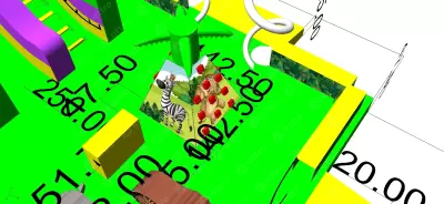Надувной батут с горкой "Джунгли" 16,5*11*9,3 м