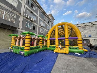 Надувной батут с горкой "Джунгли" 16,5*11*9,3 м