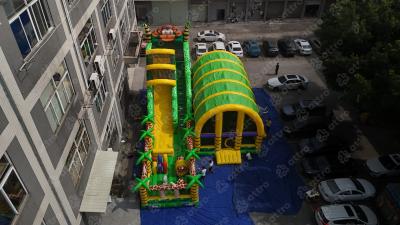 Надувной батут с горкой "Джунгли" 16,5*11*9,3 м