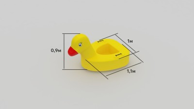Надувная игровая фигура в бассейн &quot;Уточка&quot;1,1*1*0,9 м