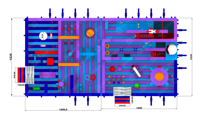 Надувной парк "Космонавт" 24*12*6,4 м 