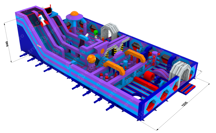 Надувной парк "Космонавт" 24*12*6,4 м 