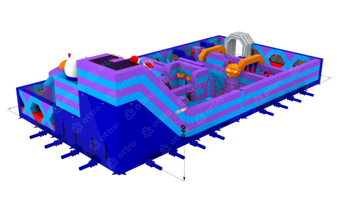 Надувной парк "Космонавт" 24*12*6,4 м 