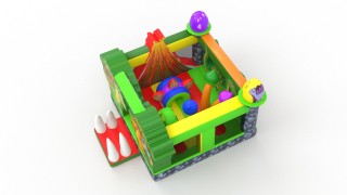 Надувная горка "Диномир" 3,5*3,5*2,4 м