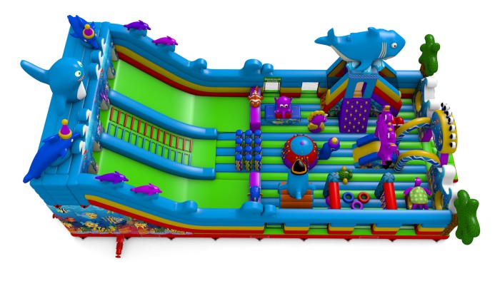 Надувной батут "Подводный мир" 19*9*8 м