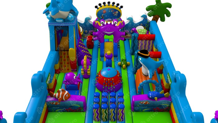 Надувной батут "Подводный мир" 19*9*8 м