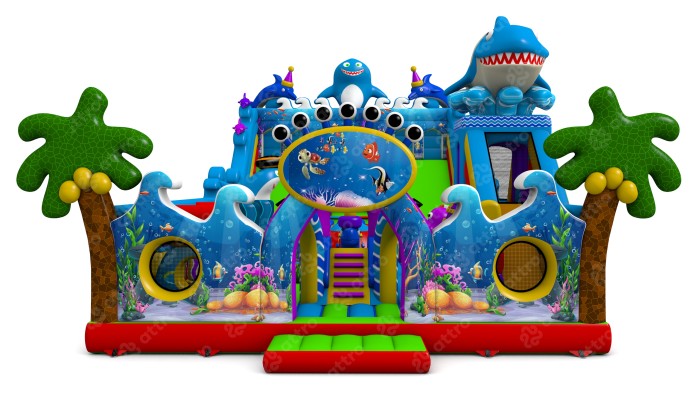 Надувной батут "Подводный мир" 19*9*8 м