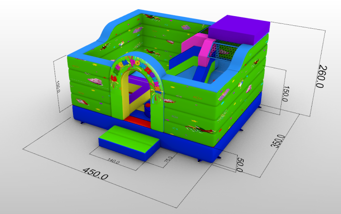Надувной батут «Праздник», размер 4,5*3,5*2,9 м