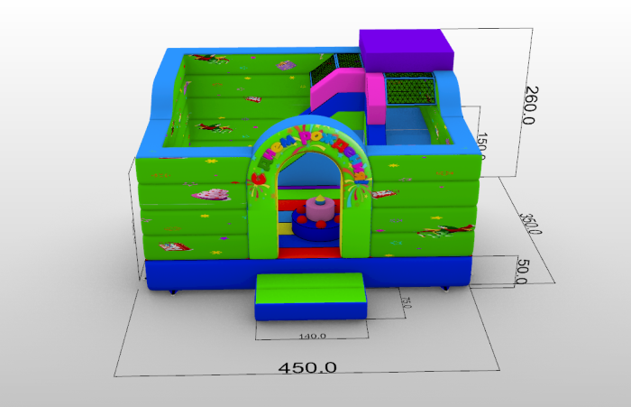 Надувной батут «Праздник», размер 4,5*3,5*2,9 м