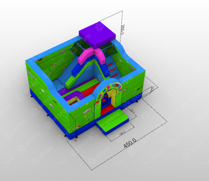 Надувной батут «Праздник», размер 4,5*3,5*2,9 м