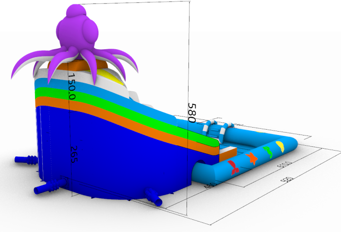 Надувной аквапарк "Осьминожка" 9*7,5*6 м