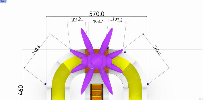 Надувной аквапарк "Осьминожка" 9*7,5*6 м