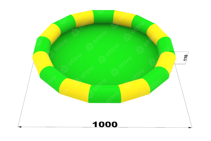 Надувной аквапарк "Бегемотик Мотя" 17,5*10*8,1 м