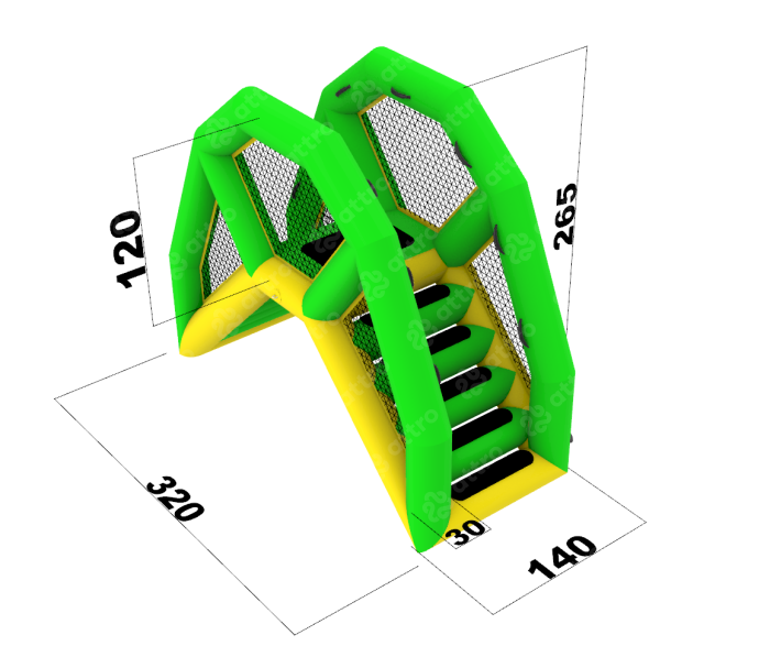Надувной аквапарк "Бегемотик Мотя" 17,5*10*8,1 м