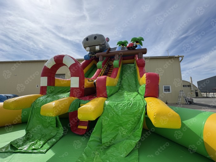 Надувной аквапарк "Бегемотик Мотя" 17,5*10*8,1 м