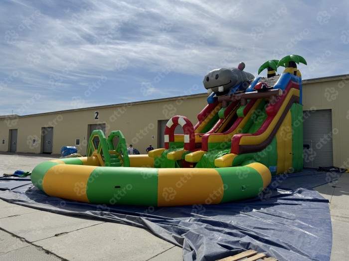 Надувной аквапарк "Бегемотик Мотя" 17,5*10*8,1 м