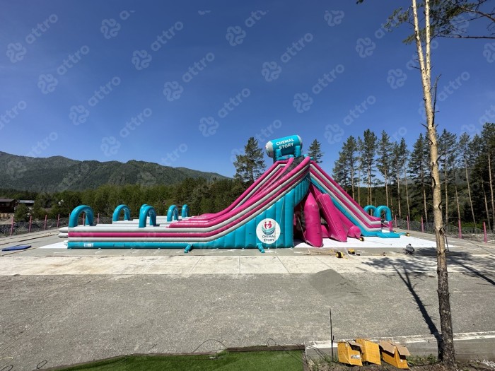 Водная надувная горка "Триппо" с одним бассейном 35*15*14 м 