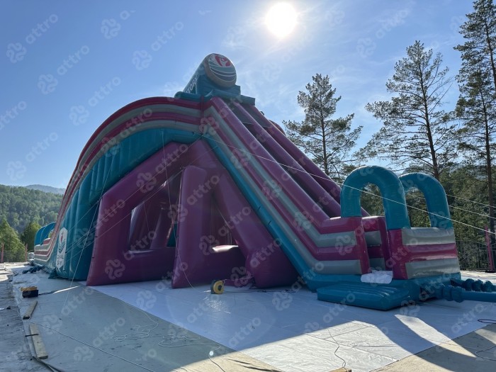 Водная надувная горка "Триппо" с одним бассейном 35*15*14 м 