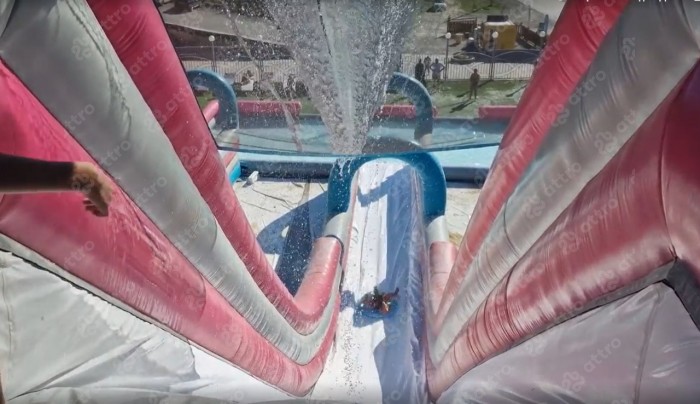 Водная надувная горка "Триппо" с одним бассейном 35*15*14 м 