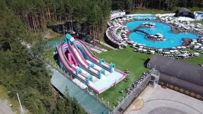 Водная надувная горка &quot;Триппо&quot; с одним бассейном 35*15*14 м 