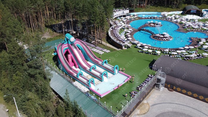 Водная надувная горка "Триппо" с одним бассейном 35*15*14 м 