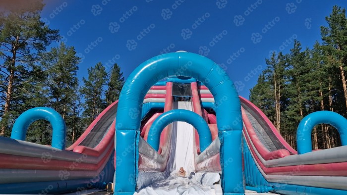 Водная надувная горка "Триппо" с одним бассейном 35*15*14 м 