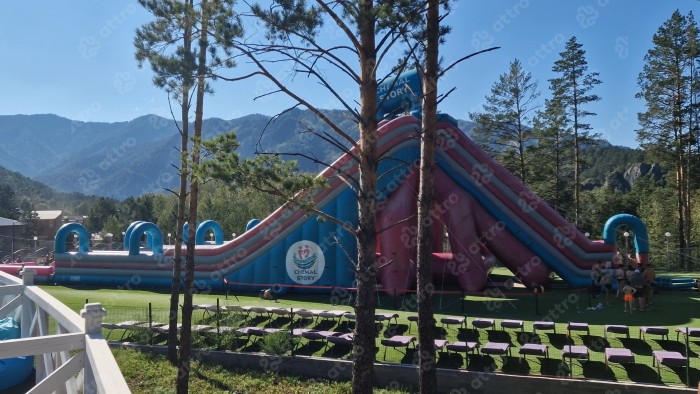 Водная надувная горка "Триппо" с одним бассейном 35*15*14 м 