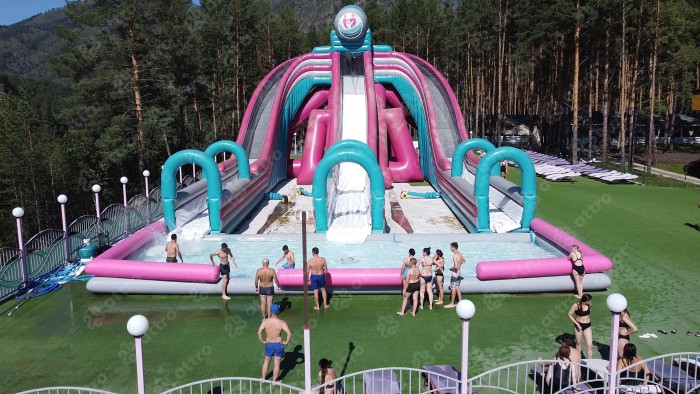 Водная надувная горка "Триппо" с одним бассейном 35*15*14 м 