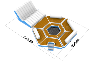 Надувная зона отдыха с шезлонгом 5,45*3,9*1 м  1