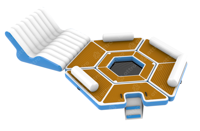 Надувная зона отдыха с шезлонгом 5,45*3,9*1 м  1