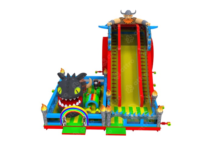 Надувной батут «Как приручить дракона» 18*13*11,5 м