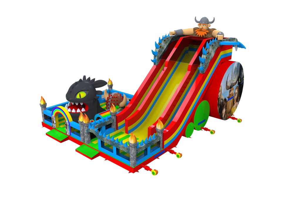 Надувной батут «Как приручить дракона» 18*13*11,5 м