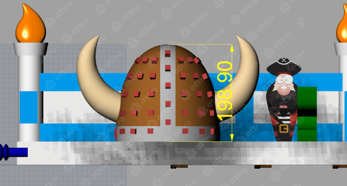 Надувной батут «Как приручить дракона» 18*13*11,5 м