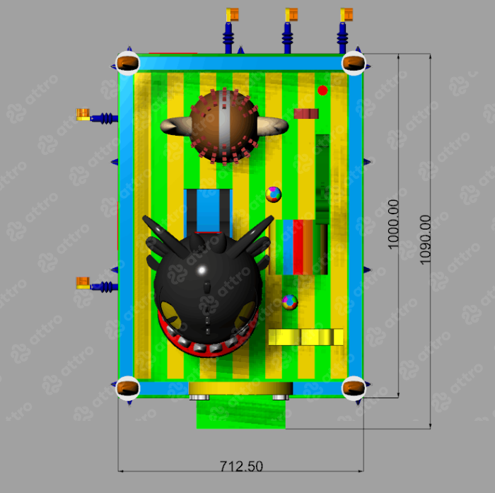 Надувной батут «Как приручить дракона» 18*13*11,5 м
