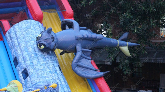 Надувной батут «Как приручить дракона» 18*13*11,5 м