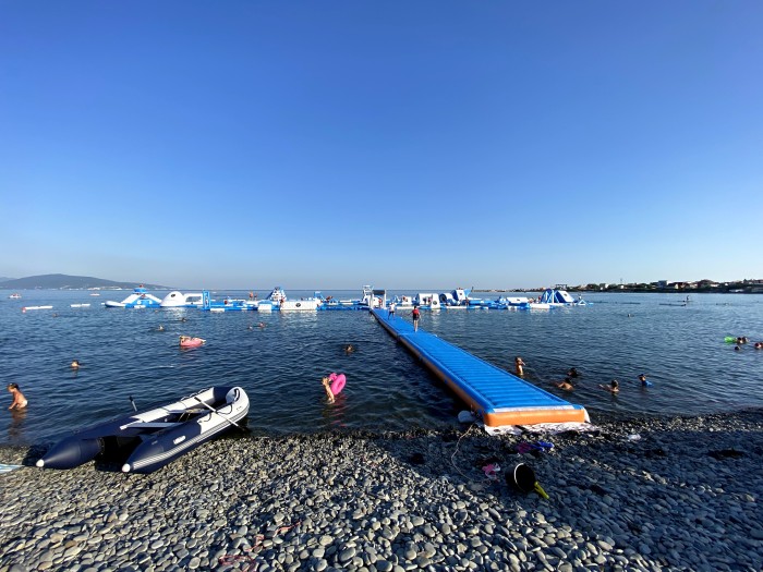 Надувной модульный аквапарк "Голубая лагуна" 108*45 м