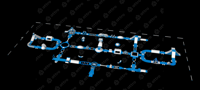 Надувной модульный аквапарк "Голубая лагуна" 108*45 м