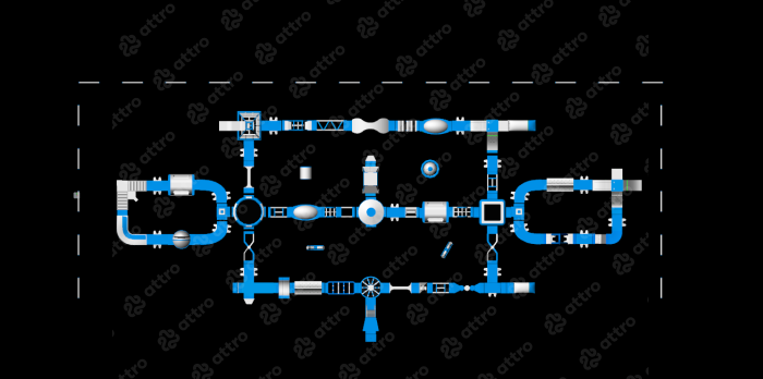 Надувной модульный аквапарк "Голубая лагуна" 108*45 м