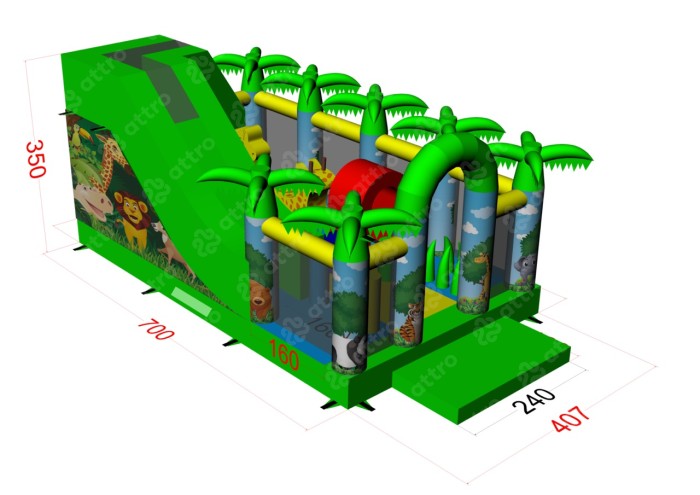 Надувная горка "Джуманджи" 7*4*3,5 м