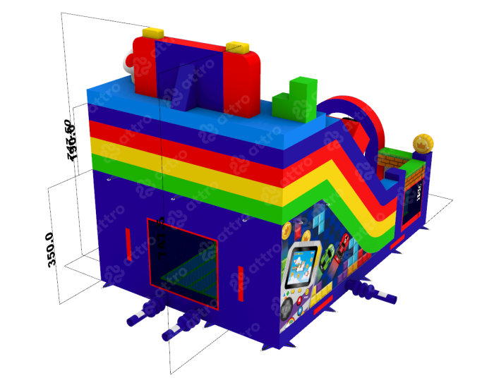 Надувной батут "Геймеры" 9*6*7,5 м