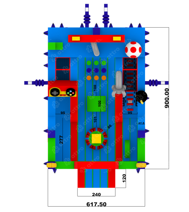 Надувной батут "Геймеры" 9*6*7,5 м