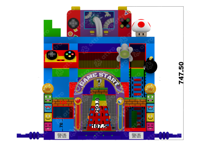 Надувной батут "Геймеры" 9*6*7,5 м