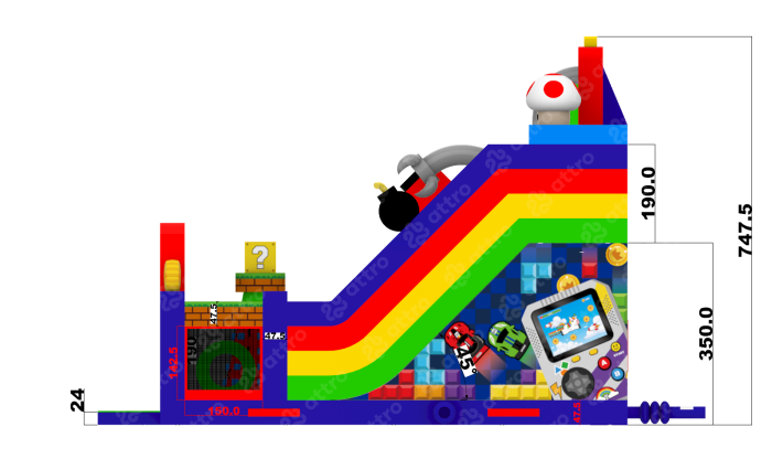 Надувной батут "Геймеры" 9*6*7,5 м