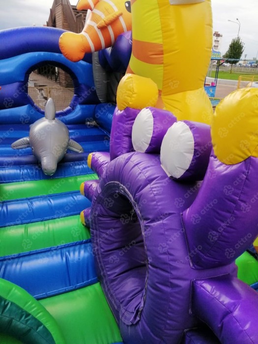 Надувная горка "Морская сказка" 10*10*8 м Б/У