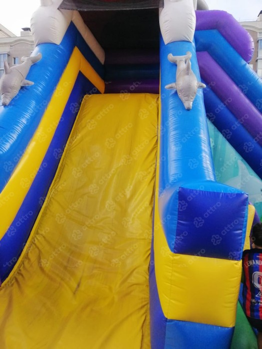 Надувная горка "Морская сказка" 10*10*8 м Б/У