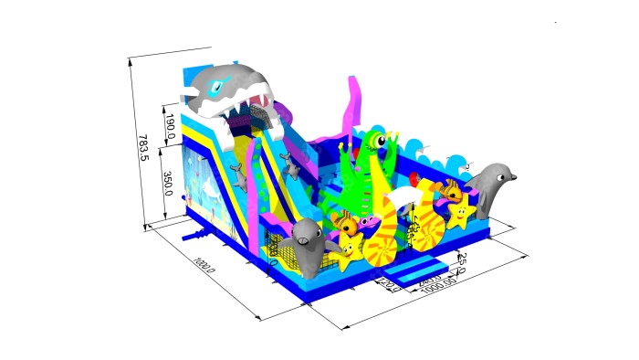 Надувная горка "Морская сказка" 10*10*8 м Б/У